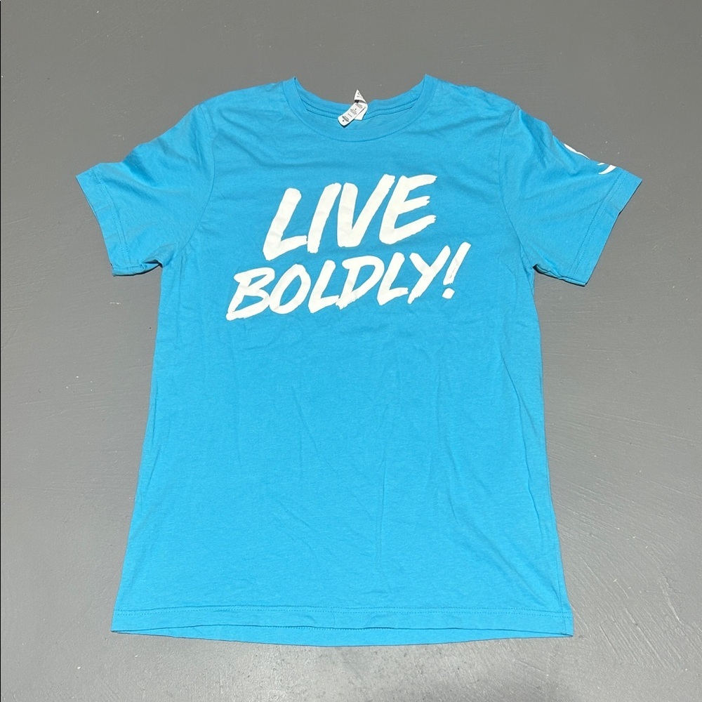 Live Boldly Blue Tee Shirt (Women’s Medium)